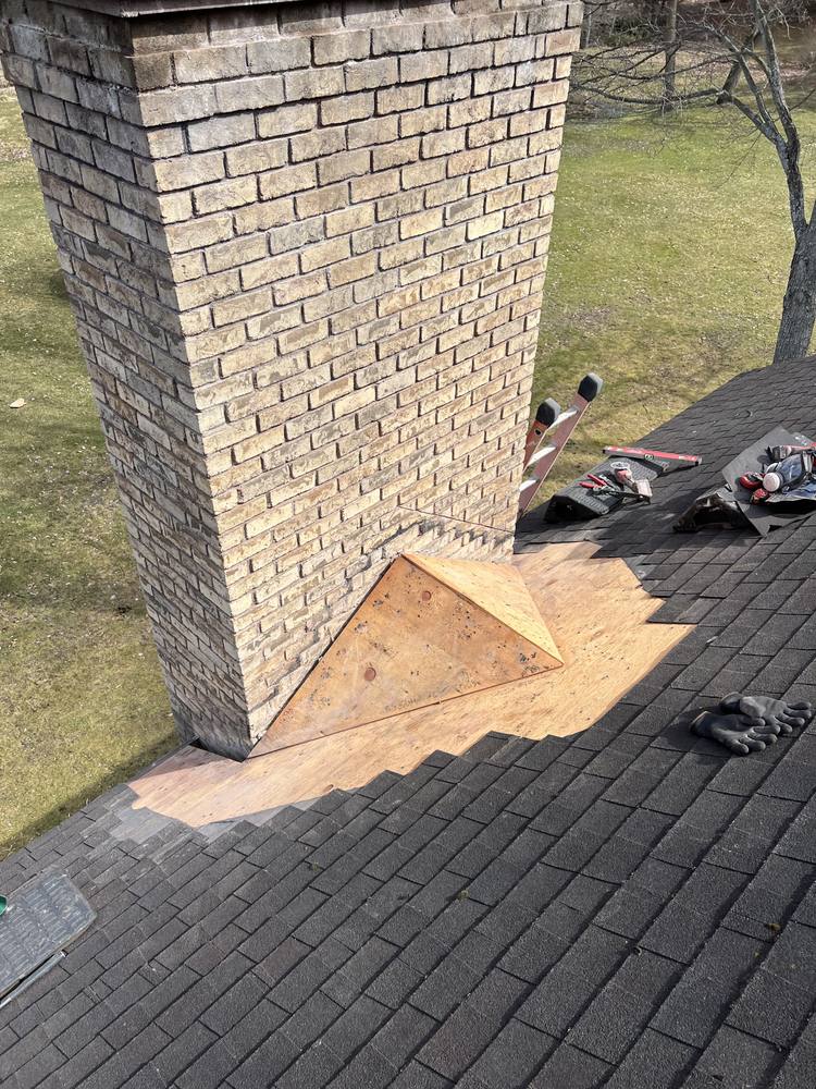 Stone Chimney Re-Flash in West Michigan — photo 14 of 22